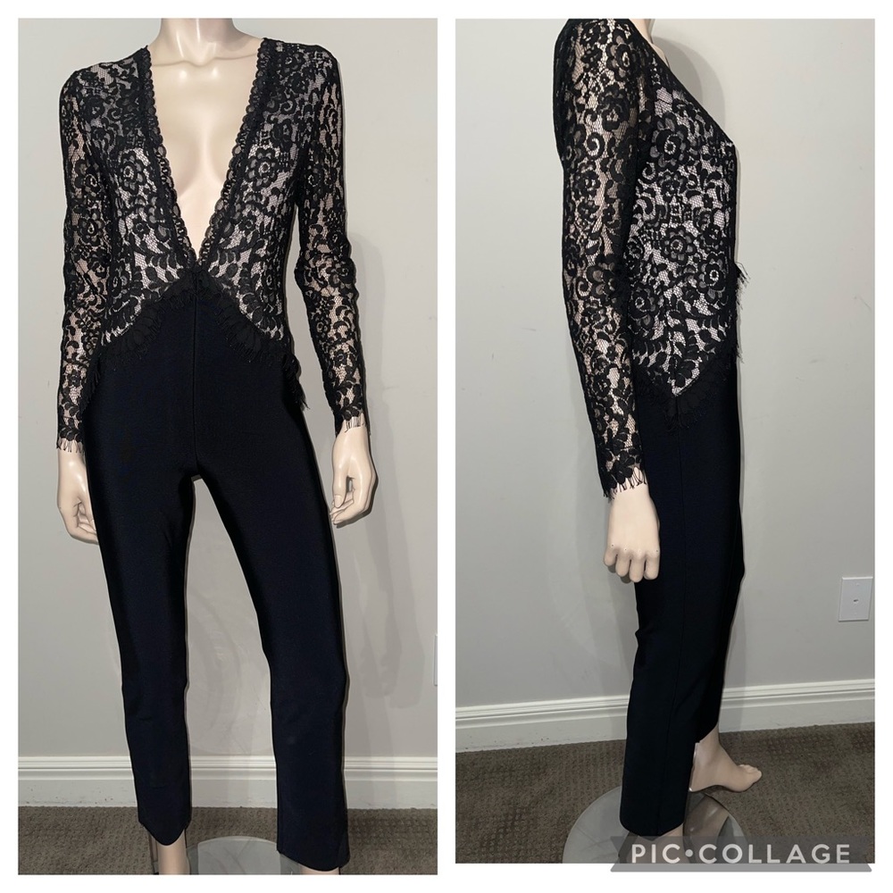Black Lace Pantsuit Jumpsuit S/M